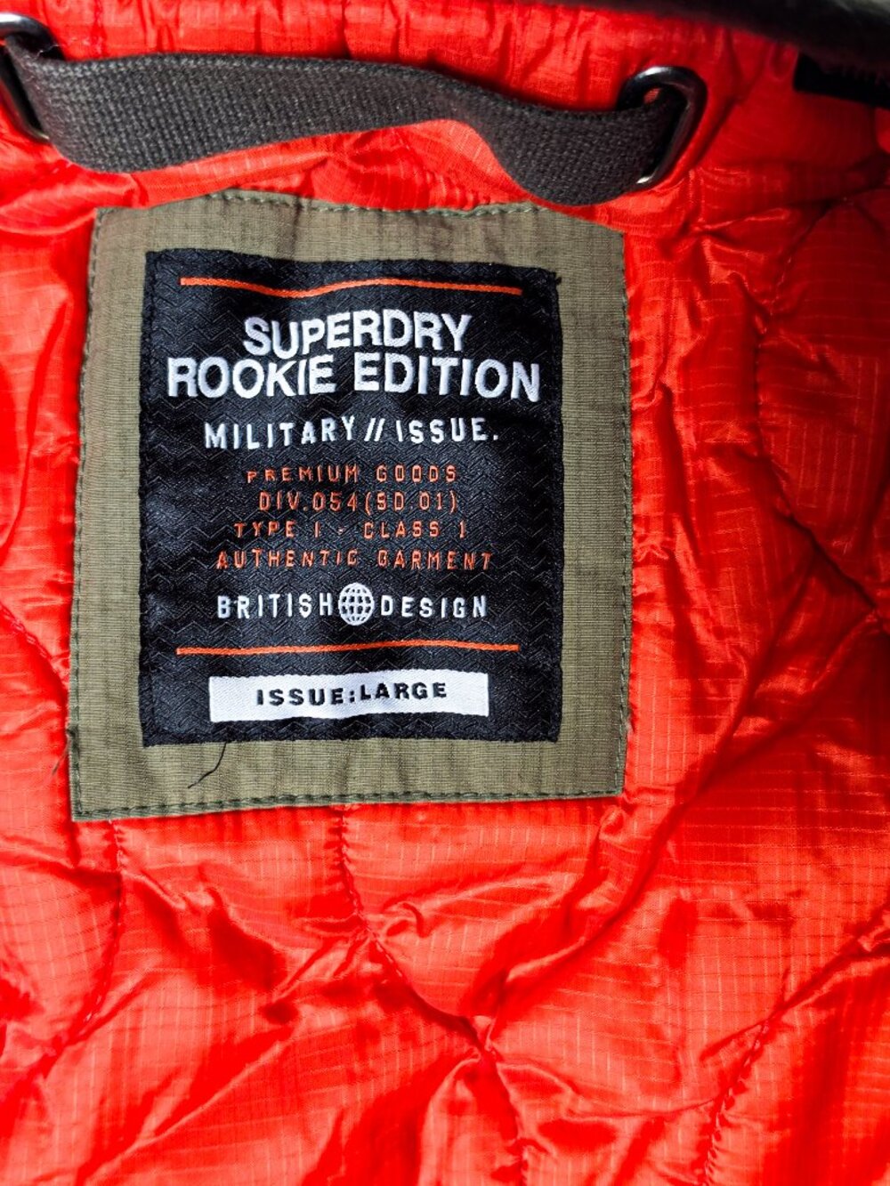 Large Superdry Air Corps Bomber Jacket Mens Olive Green Military Flight MA1 Rook - Picture 3 of 6